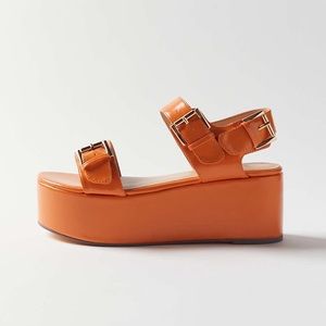 💔SOLD 💔UO Patent Leather Buckled Flatform Sandal